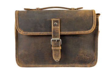 Alpenleder Leder Fototasche "Presse" Old Havanna